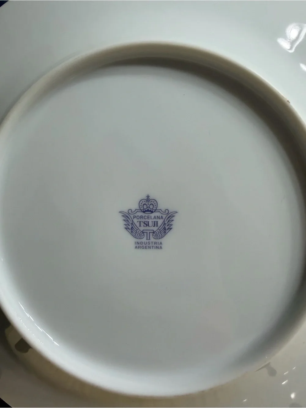 ‘FUERZA AEREA’ Argentina Air Force porcelain plate with gold trim.